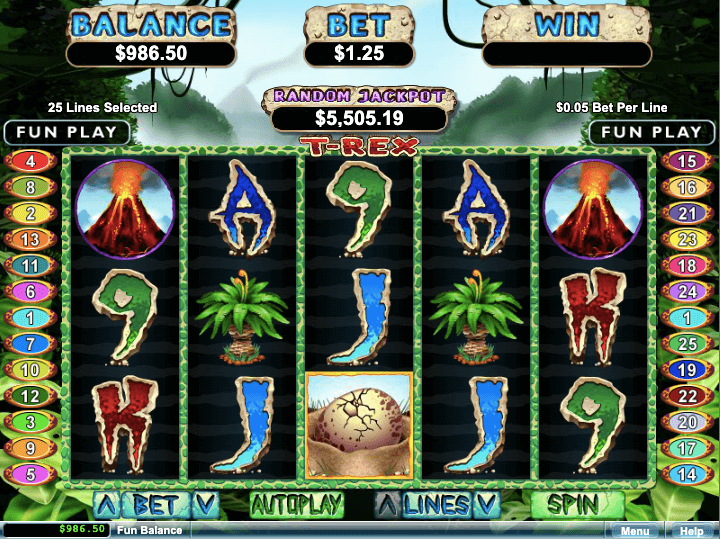 RTG T REX FREE TO PLAY ONLINE SLOT REELS
